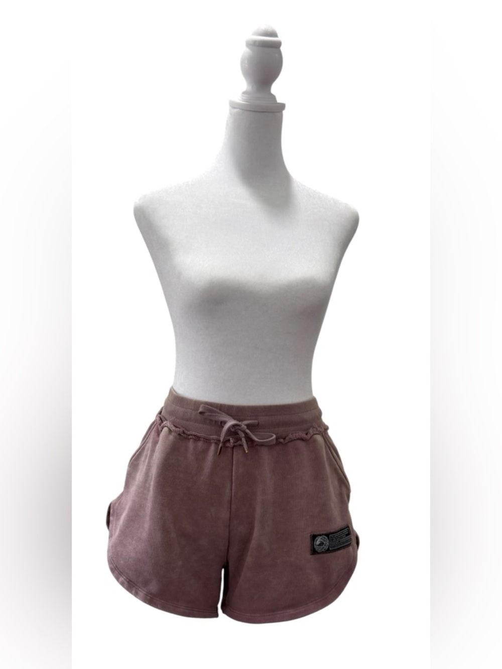 RARE Alphalete Very Terry Cotton Shorts Bloodstone Mauve Acid Wash -Size small